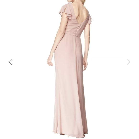 BILL Levkoff Blush Pink Chiffon Gown 10 - Picture 2 of 16